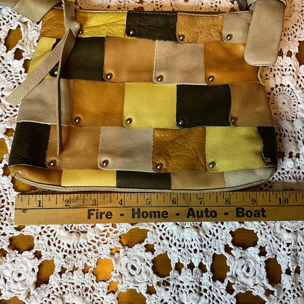 B Makowsky Patchwork Leather Crossbody Shoulder B… - image 2